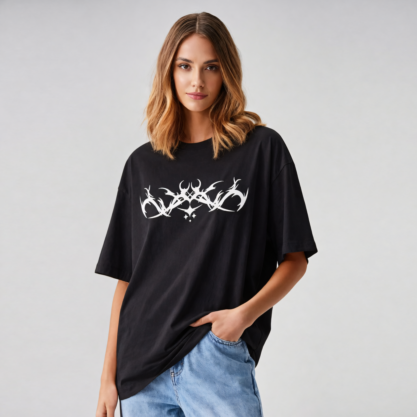 Black Unisex Oversized T‑Shirt | Zaira Street