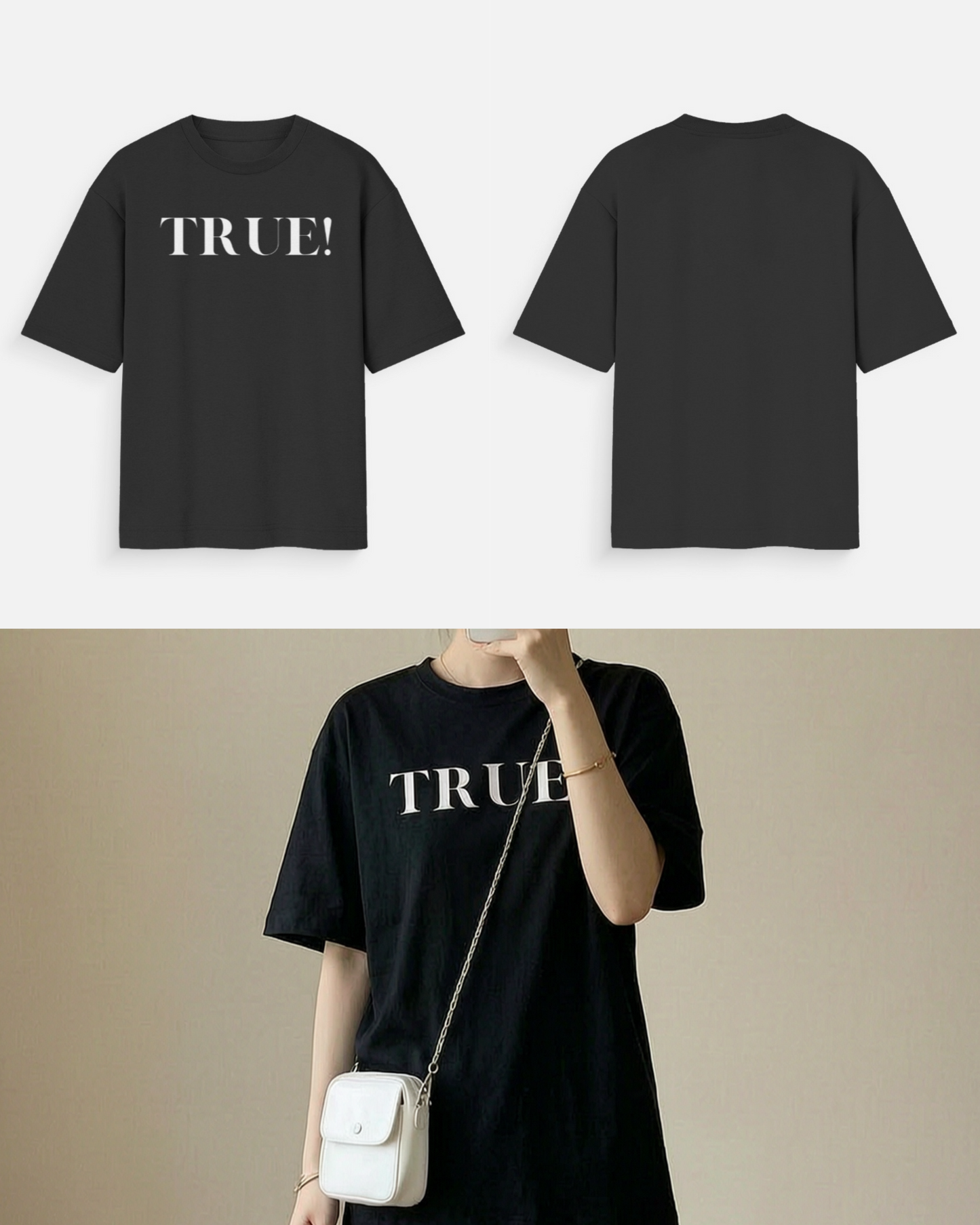 TRUE! Oversized Unisex Cotton T‑Shirt