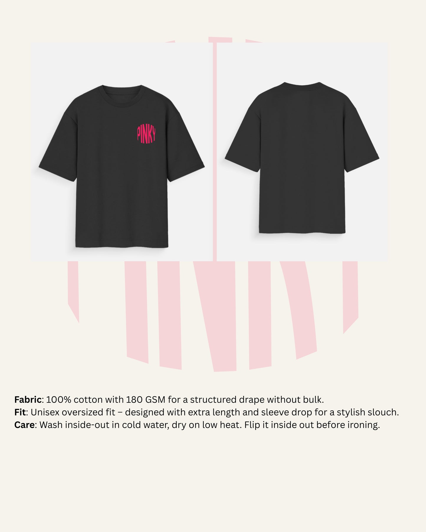 PINKY Oversized T-Shirt | Unisex 100% Cotton 180 GSM | ZAIRA STREET