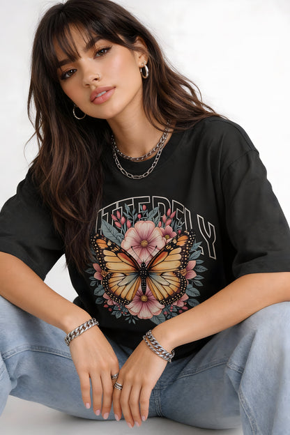 Butterfly Bloom Oversized T-Shirt