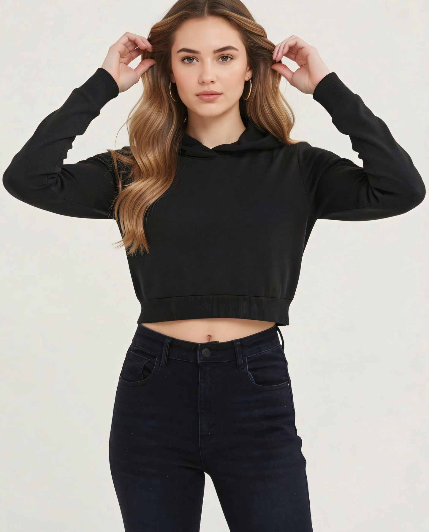 Cropped Cotton Hoodie -Zaira Street