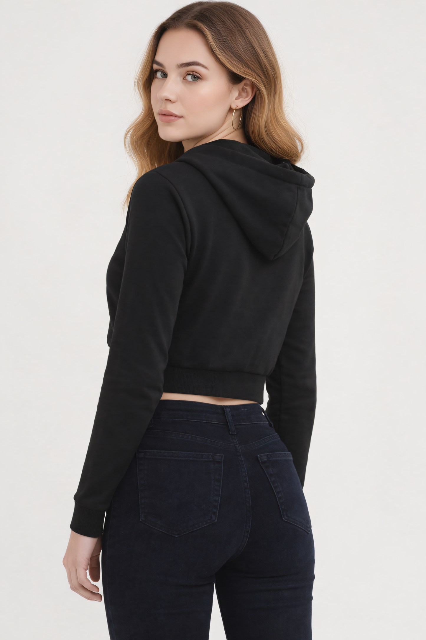 Cropped Cotton Hoodie -Zaira Street
