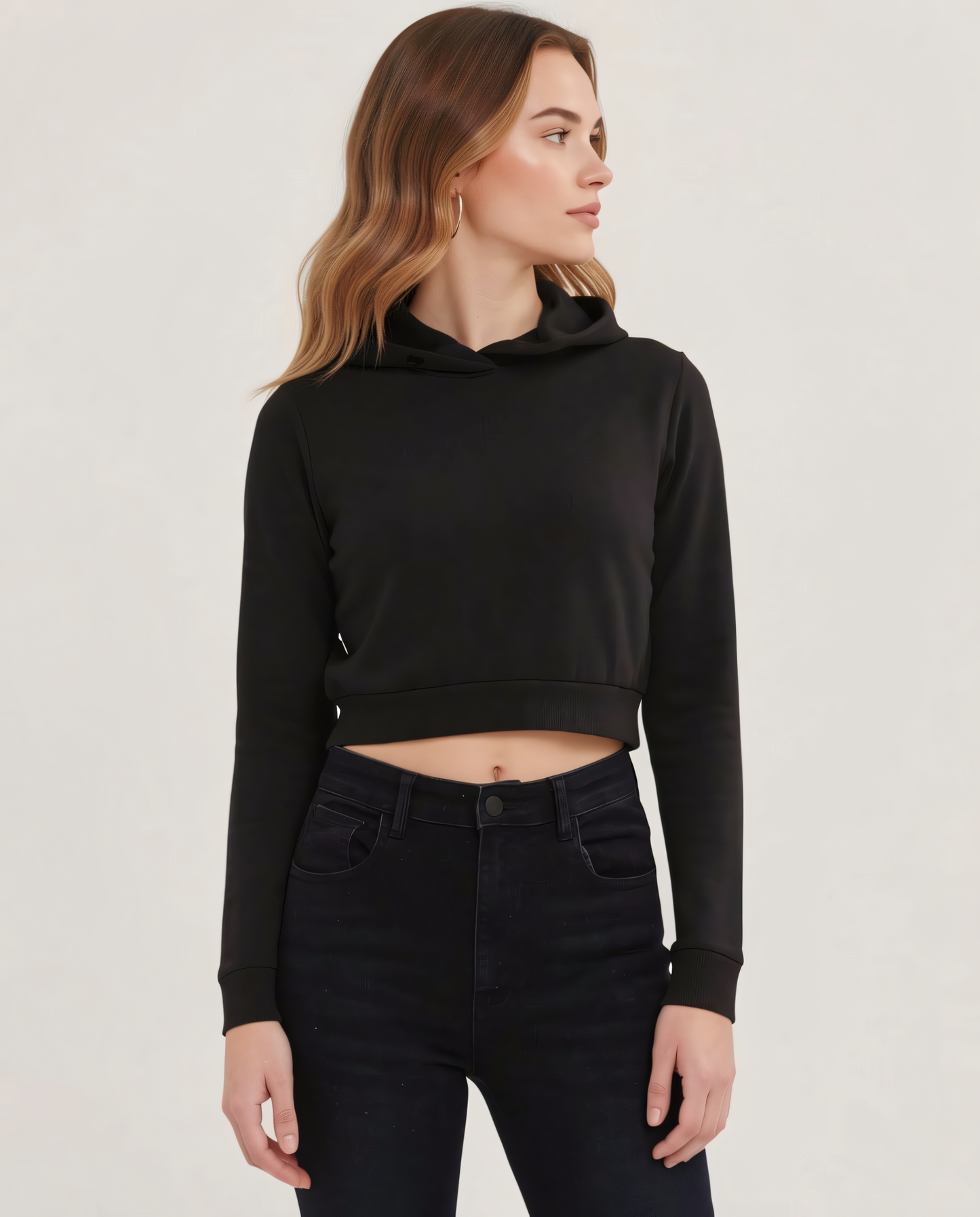 Cropped Cotton Hoodie -Zaira Street