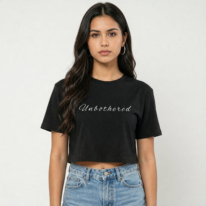 UNBOTHERED Black Crop Top – Effortless Edge, Everyday Comfort