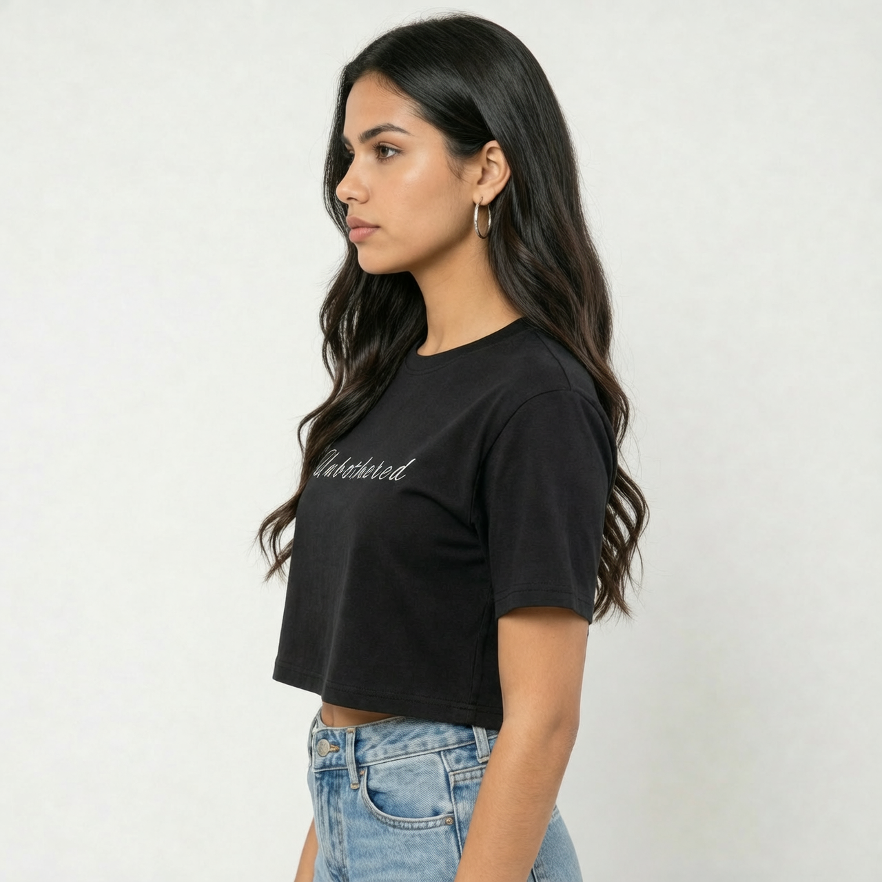 UNBOTHERED Black Crop Top – Effortless Edge, Everyday Comfort